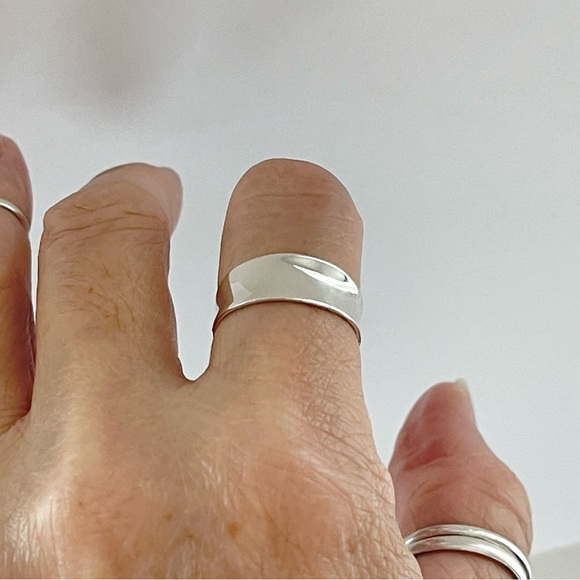 Sterling Silver Unisex Thin Concave Ring, Wedding Bands, Silver Rings, Band - Picture 7 of 12